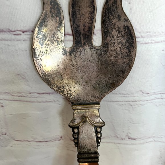 Large Gothic Copper & Silver Salad Servers - 1970 - Picture 3 of 7